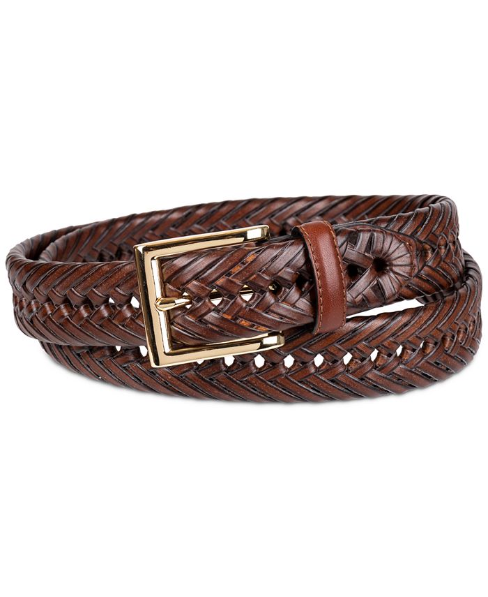 Club Room Leather Braided Belt & Reviews - All Accessories - Men - Macy's