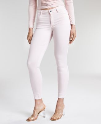 GUESS Women's Sexy Curve Mid Rise Skinny Pants Pink Size 26