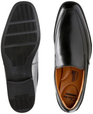 clarks black leather tilden free slip on shoes