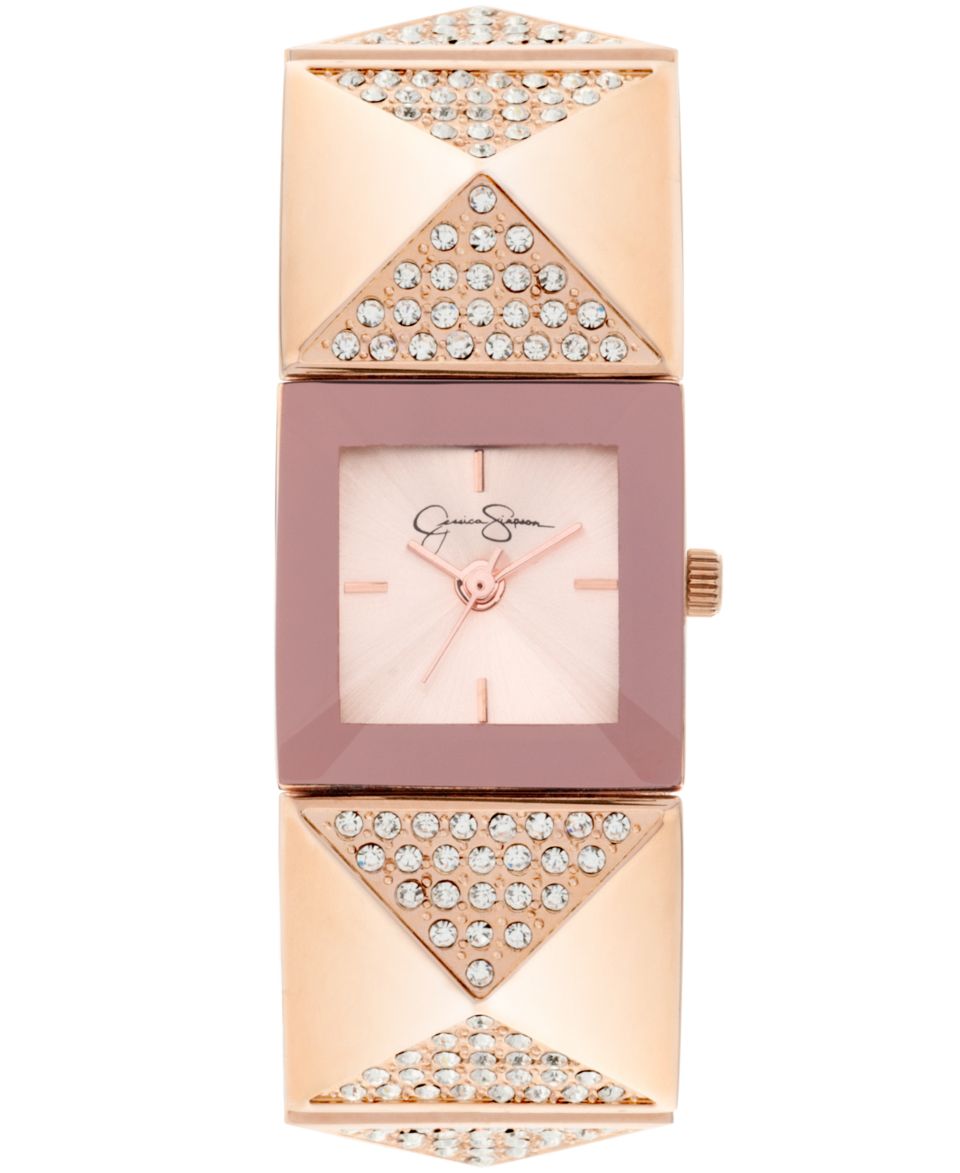 Vince Camuto Watch, Womens Rose Gold Tone Pyramid Covered Link Bracelet 25x22mm VC 5026RGRG   Watches   Jewelry & Watches