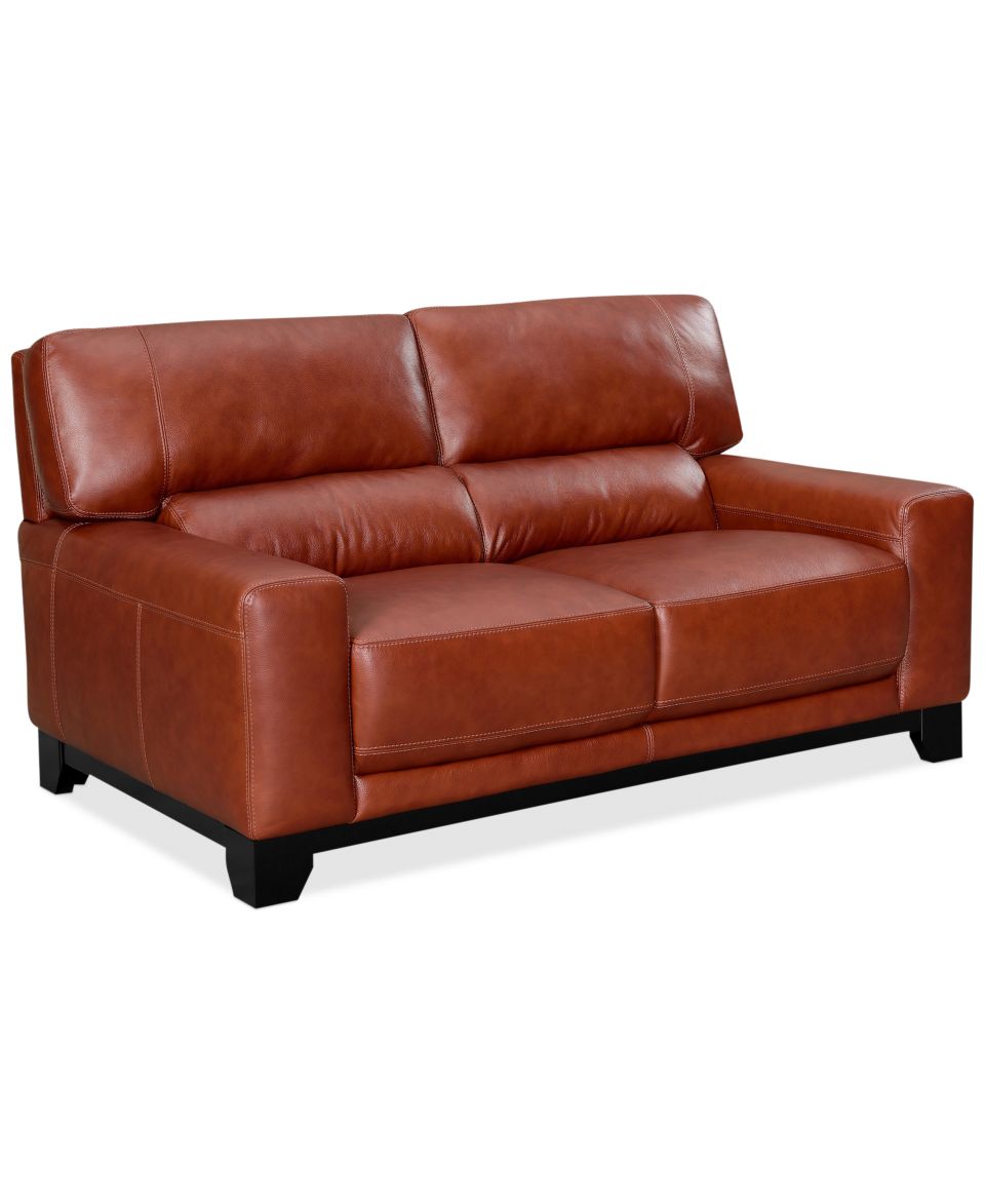 Hampton Leather Loveseat, 59W x 39D x 35H   Furniture