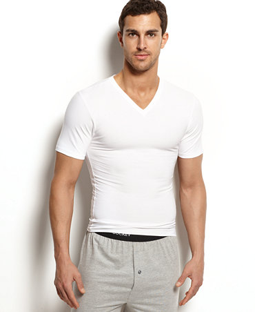 Jockey Men's Underwear, Core Cut Body Contouring V-Neck T-Shirt ...
