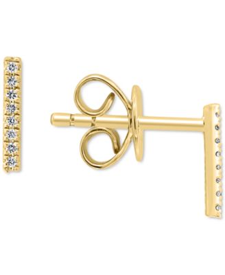 Женские пусеты EFFY Diamond Bar, 1/20 кт, позолота