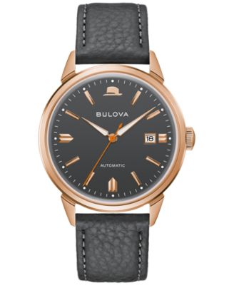 Мужские часы Bulova с автоматическим часовым механизмом Frank Sinatra Summer Wind на сером кожаном ремешке 40 мм