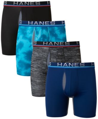 Мужские трусы-боксеры Hanes Mens 4-Pk Спортивные трусы-боксеры с полной поддержкой X-Temp удлиняющие штанины 7890₽