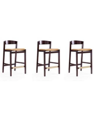 Набор табуретов Manhattan Comfort Klismos с обивкой из кожзаменителя, состоящий из 3 частей