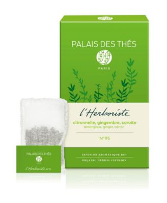 Коробка травяного чая Palais des Thés с лемонграссом, имбирем и морковью, Упаковка из 20 пакетиков
