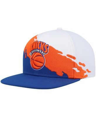 Мужская кепка Mitchell & Ness White, Blue New York Knicks Hardwood Classics с кисточкой и застежкой-молнией