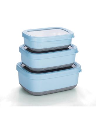 Контейнеры для пищевых продуктов Lille Home из нержавеющей стали, Набор из 3 штук, 470 мл, 900 мл,1,4 л, Синий