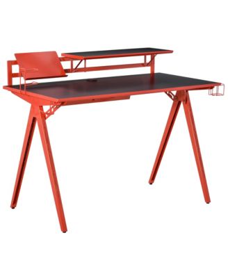 Игровая станция HOMCOM Steel для киберспортивных ПК с кабельной корзиной и большой столешницей