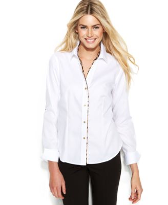 macys womens white blouse