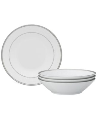 Набор Noritake Regina Platinum из 4 суповых мисок, 7,50 дюйма, 12 унций.