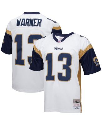 Мужская футболка Mitchell & Ness Kurt Warner White Los Angeles Rams Big and Tall 2001 года выпуска, точная копия футболиста, вышедшего на пенсию.