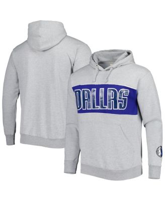 Мужская толстовка-пуловер Fanatics Heather Gray Dallas Mavericks Wordmark French Terry с капюшоном