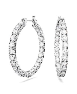 Серьги-кольца Matrix с кристаллами Swarovski круглой огранки