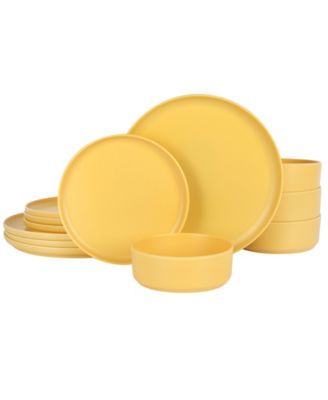 Матовый меламиновый набор из 12 предметов Gibson Canyon Crest, рассчитанный на 4 человека