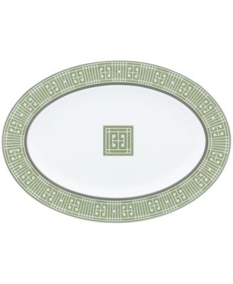 Овальное блюдо из платины Noritake Infinity Green Platinum, 14 дюймов