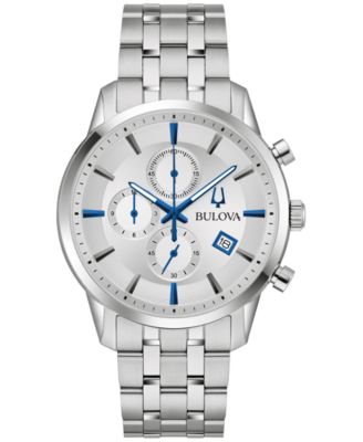 Мужские часы с хронографом Bulova Classic Sutton на браслете из нержавеющей стали 41 мм