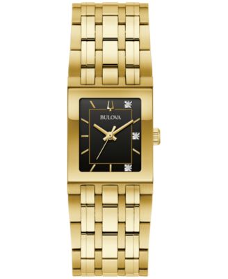 Женские часы-браслет Bulova Marc Anthony Modern Quadra с бриллиантовым акцентом золотого оттенка из нержавеющей стали, 21 мм