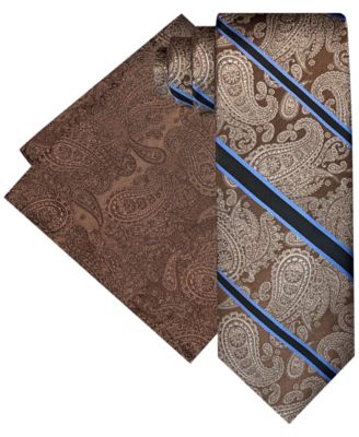 Мужской галстук в полоску с узором Пейсли от Стива Харви и набор карманных квадратиков