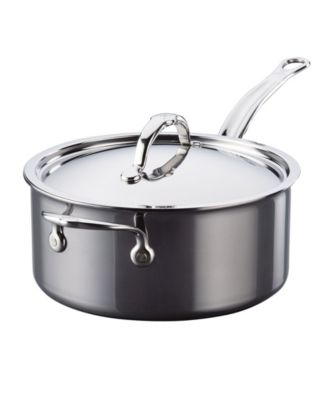 Кастрюля Hestan NanoBond Titanium из нержавеющей стали емкостью 4 литра с крышкой и вспомогательной ручкой