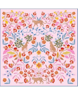 Джесси Чжао Нью-Йоркский двусторонний шелковый шарф из розового цветка Джунглей