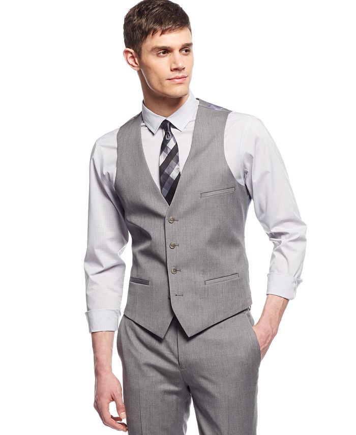 Bar III Light Grey Extra-Slim-Fit Vest & Reviews - Suits & Tuxedos ...