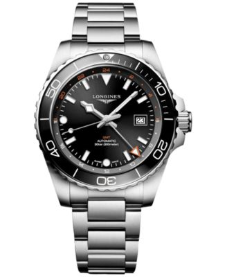 Мужские швейцарские часы Longines с автоматическим управлением Hydroconquest GMT на браслете из нержавеющей стали 43 мм