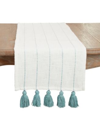 Настольная дорожка Saro Lifestyle с кисточками в фантазийную полоску, 16