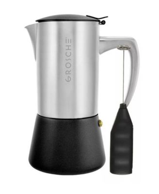 GROSCHE Milano Steel Cafe Bliss: Дуэт вспенивателей Moka Pot