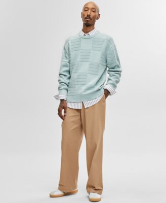 Модный мужской свитер в клетку свободного кроя с длинными рукавами и текстурой Mode of One созданный для Macys 13890₽