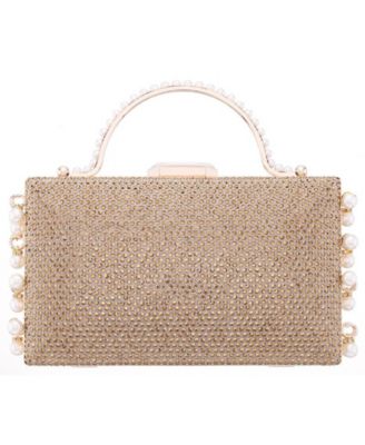 Клатч Minaudiere с подвесками из культивированного жемчуга украшенный кристаллами от Nina 19690₽