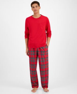 Семейный пижамный комплект Holiday Lane Mens Brinkley в клетку Mix It, созданный специально для Macys