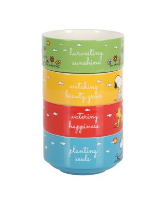 Набор для украшения керамической миски Peanuts Snoopy, 4 упаковки, штабелируемый, 5,5