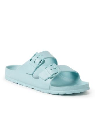 Женские устойчивые сандалии из экокожи Dearfoams с двойной пряжкой