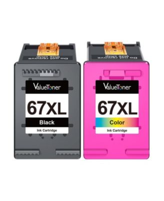 Замена восстановленных чернильных картриджей Valuetoner для HP 67XL 67 XL для принтера Envy 6000 6055 6055e 6052 6075 6400 6455 (2 упаковки) цвет: 1 черный, 1 цветной
