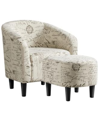 Клубное кресло и пуфик из современной ткани Yaheetech