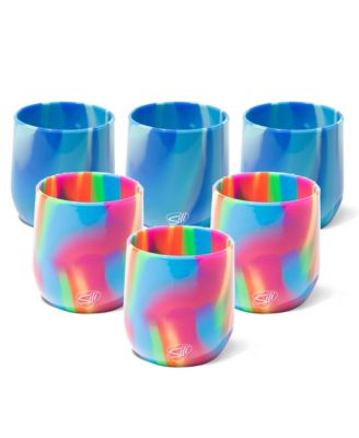 Винные бокалы Silipint без ножек, 12 унций: 6 шт. - (3) Хиппи Хопс и (3) Арктическое небо