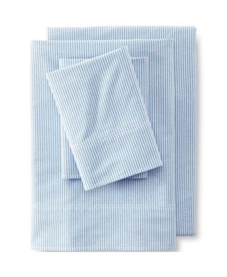 Комплект постельного белья Lands' End из хлопка в оксфордскую полоску