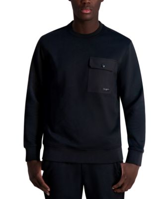 Мужская толстовка свободного покроя с длинным рукавом и круглым вырезом из жаккарда с карманами от KARL LAGERFELD PARIS 19890₽