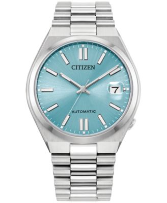 Citizen Унисекс Спортивные Роскошные автоматические часы Tsuyosa с серебристым браслетом из нержавеющей стали 37 мм
