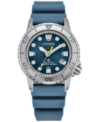 Женские часы Citizen Promaster Sea Dive 4 на светло-голубом полиуретановом ремешке 36,5 мм
