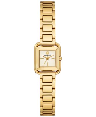 Женские часы-браслет Tory Burch The Kira Square с золотым браслетом из нержавеющей стали, 18 мм