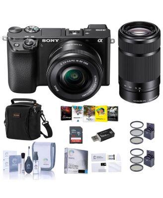 Фотоаппарат Sony Alpha a6100 с объективами 16–50 и 55–210 мм