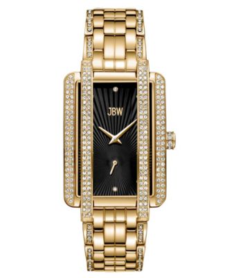 Женские часы из нержавеющей стали с позолотой и бриллиантами из норки JBW gold