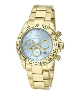 Мужские часы Preston из нержавеющей стали золотого цвета и цвета голубого льда 1036BPRS
