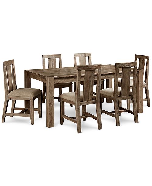 Furniture Canyon 7 Piece Dining Set Created For Macy S 72 Dining Table 6 Side Chairs Reviews Furniture Macy S