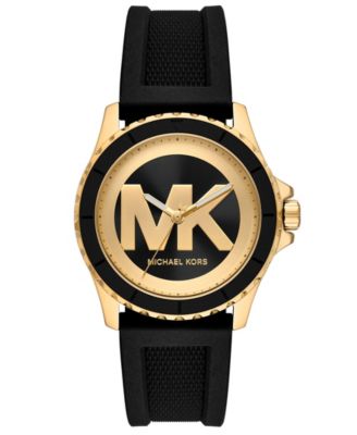 Женские силиконовые часы Michael Kors Everest с тремя стрелками, черные, 40 мм