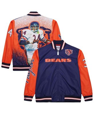 Мужская атласная куртка Walter Payton Navy Chicago Bears с изображением отставного игрока Mitchell & Ness из атласа с полной застежкой-молнией