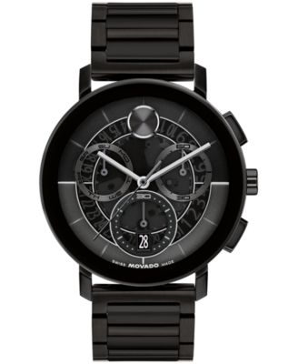 Мужские швейцарские кварцевые часы Movado Bold Evolution 2.0 из черной стали с ионным покрытием, 42 мм, черный